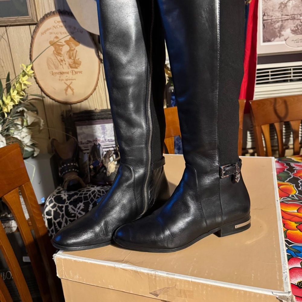 Michael Kors Black Leather  Boots